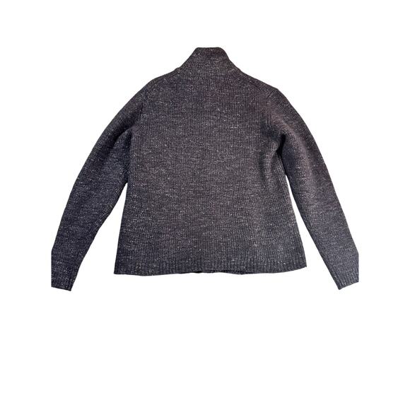 Saks Fifth Avenue Grey Wool Blend Button Down Sweater Large - Picture 4 of 4